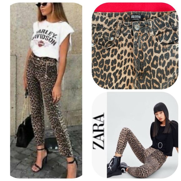 Zara Hi-Rise Animal Print Skinny Jean - Picture 1 of 8